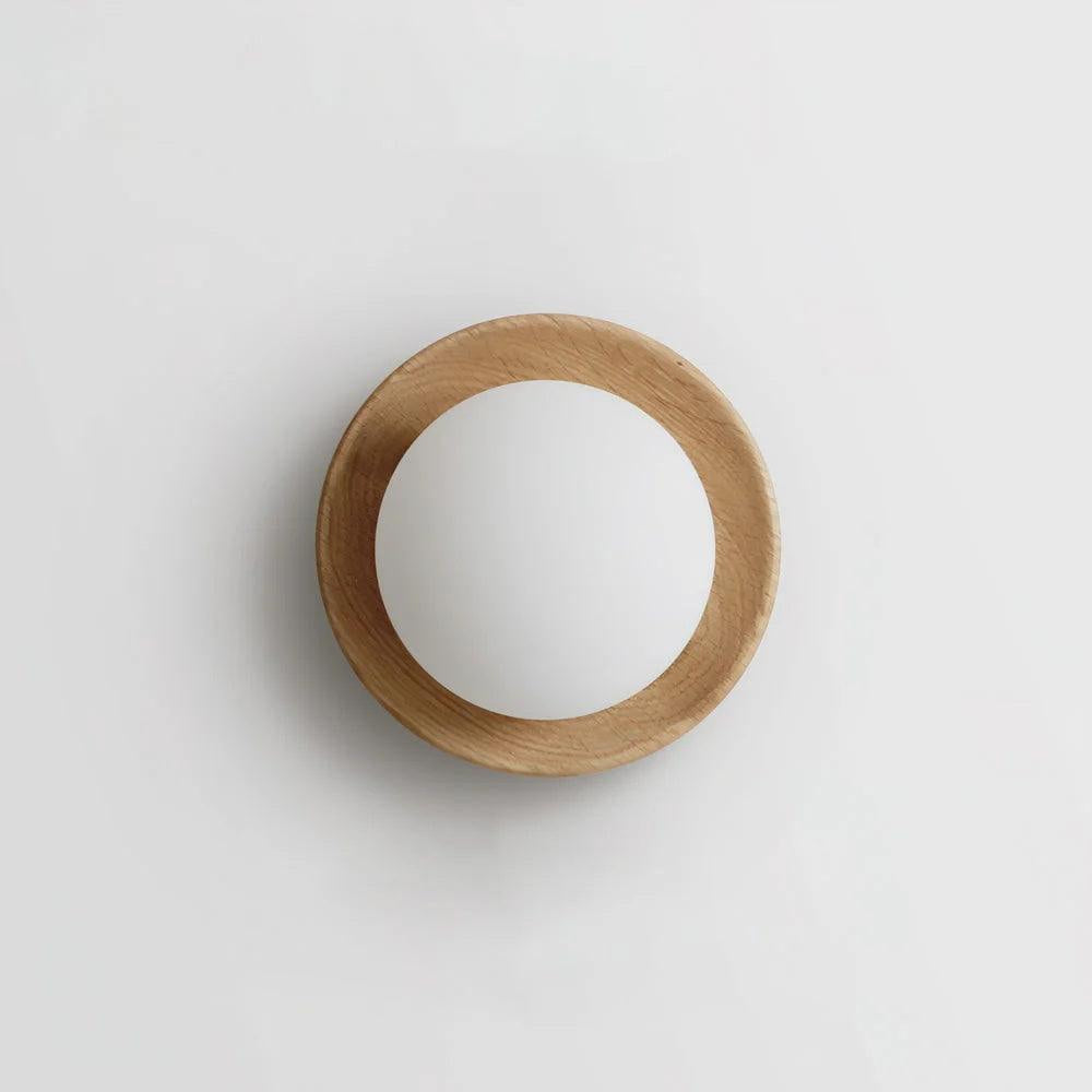 Tablet Wood & Globe Wall Lamp Modern Wooden Wall Sconce