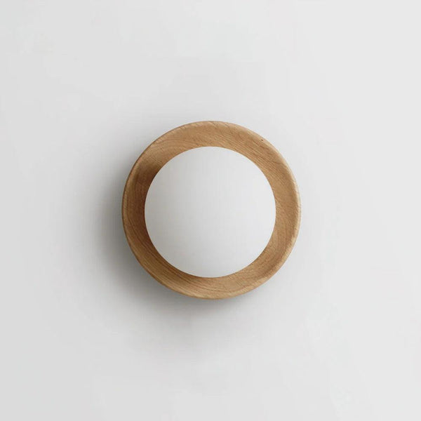 Tablet Wood & Globe Wall Lamp Modern Wooden Wall Sconce