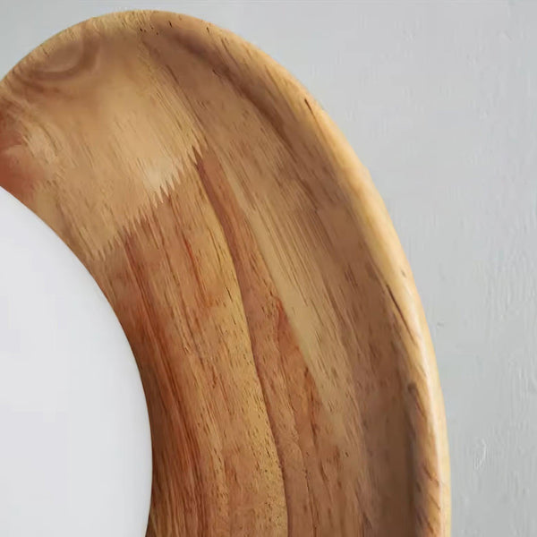 Tablet Wood & Globe Wall Lamp Modern Wooden Wall Sconce
