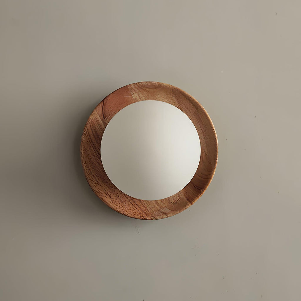 Tablet Wood & Globe Wall Lamp Modern Wooden Wall Sconce