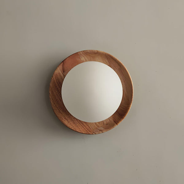 Tablet Wood & Globe Wall Lamp Modern Wooden Wall Sconce