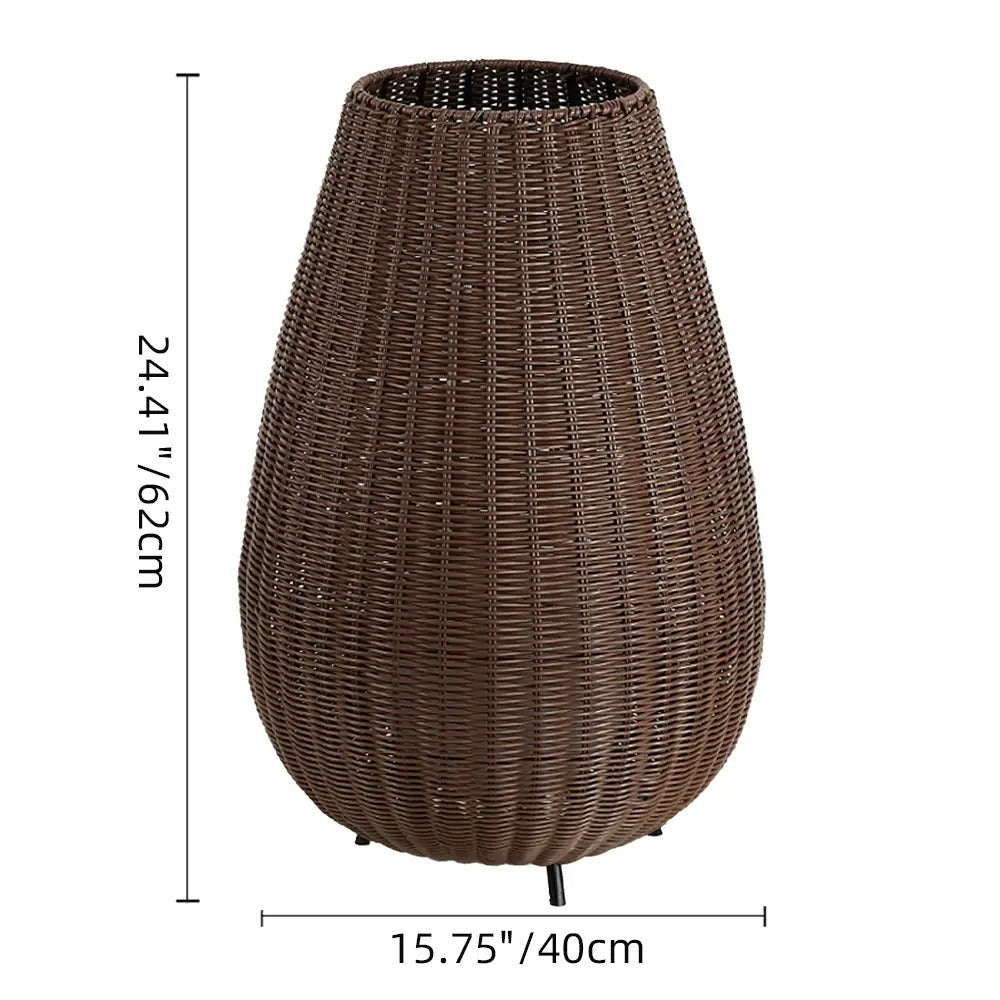 Outdoor Waterproof Rattan Lawn Floor Lamp Villa Courtyard Light