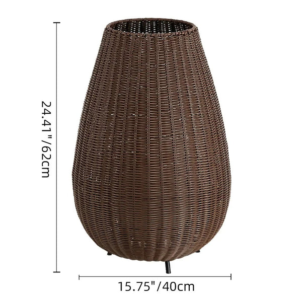 Outdoor Waterproof Rattan Lawn Floor Lamp Villa Courtyard Light