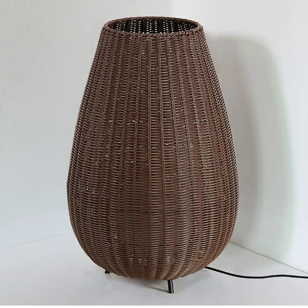 Outdoor Waterproof Rattan Lawn Floor Lamp Villa Courtyard Light