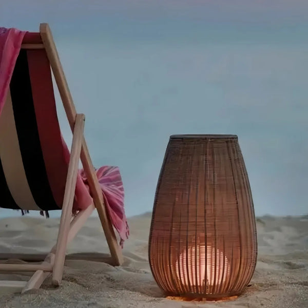 Outdoor Waterproof Rattan Lawn Floor Lamp Villa Courtyard Light