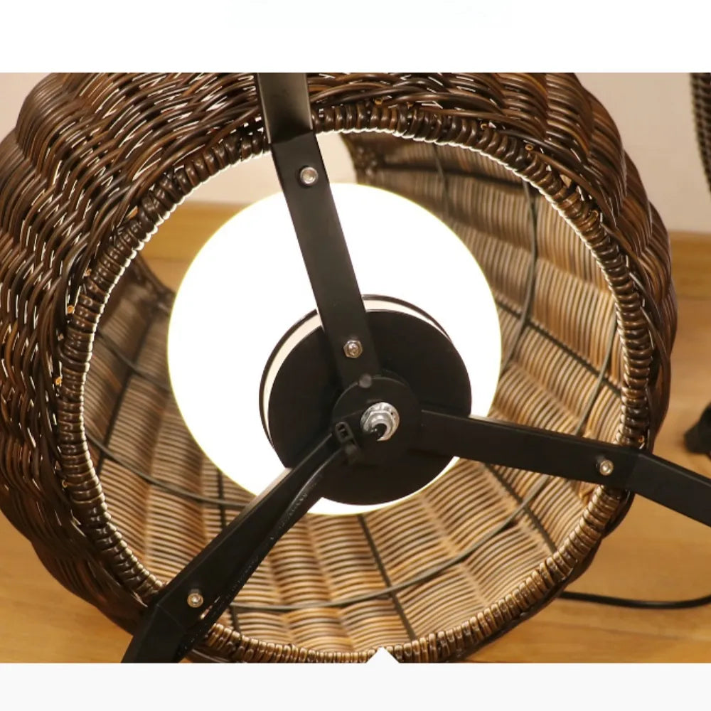 Outdoor Waterproof Rattan Lawn Floor Lamp Villa Courtyard Light