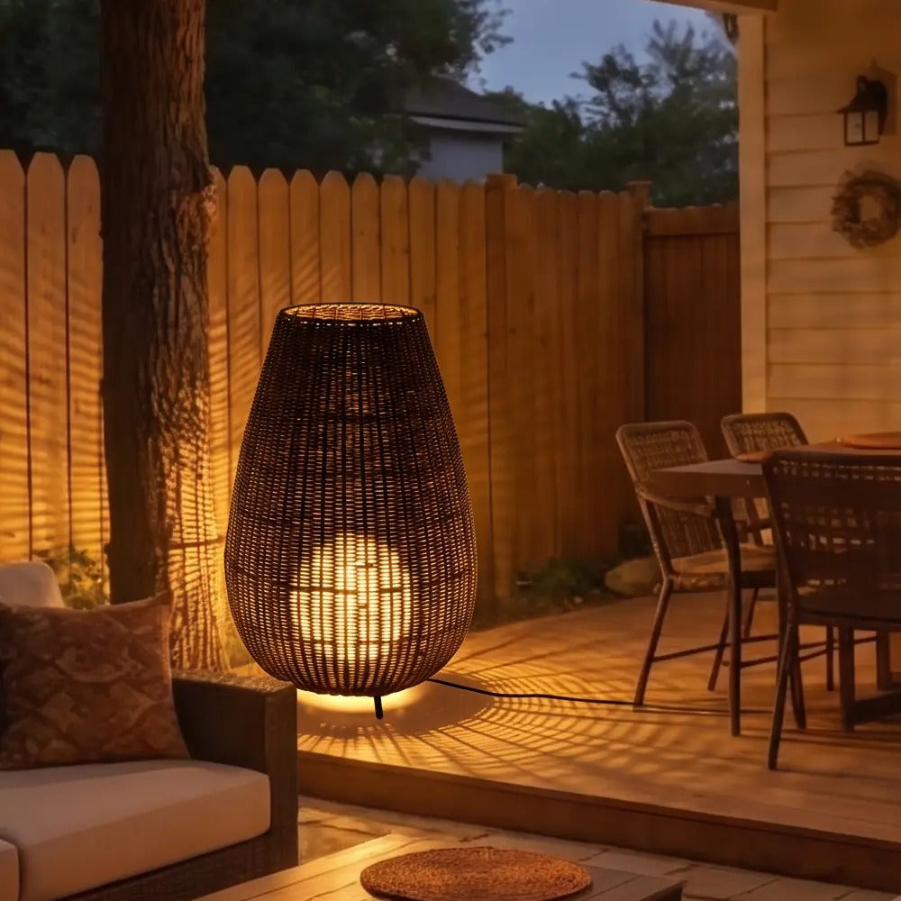 Outdoor Waterproof Rattan Lawn Floor Lamp Villa Courtyard Light Main image