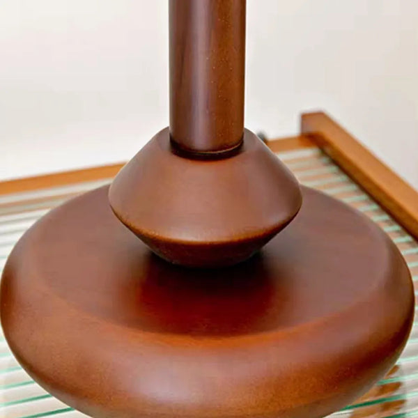 Vintage Glass & Solid Wood Sunset Table Lamp Ambient Bedside Light