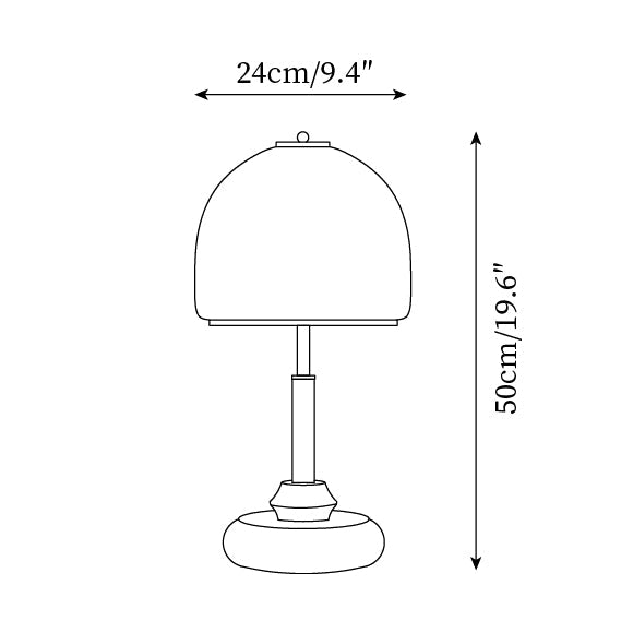 Vintage Glass & Solid Wood Sunset Table Lamp Ambient Bedside Light