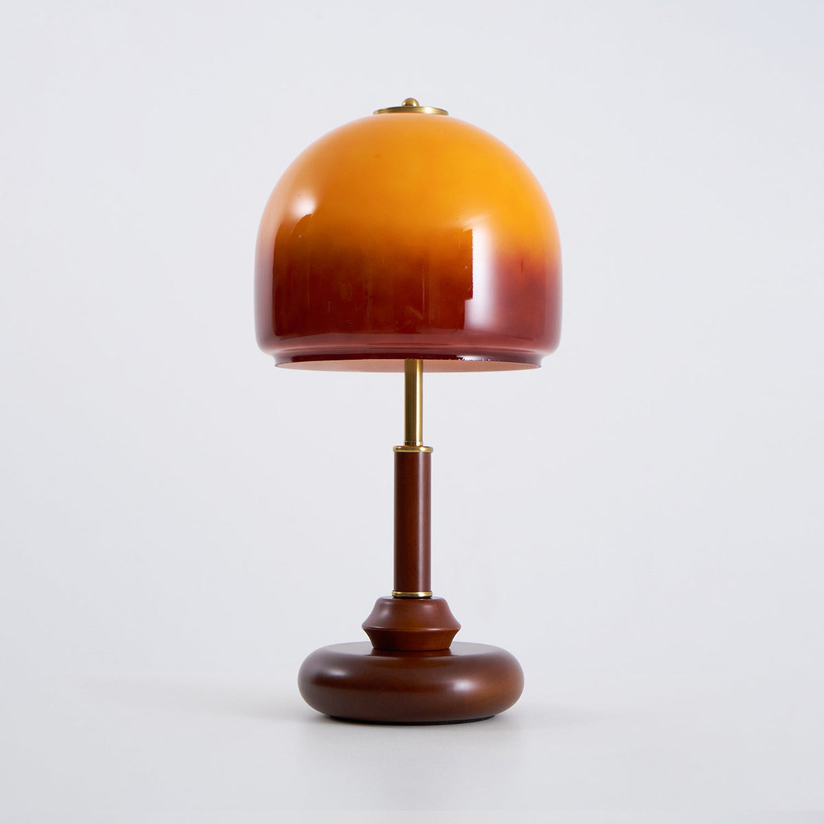 Vintage Glass & Solid Wood Sunset Table Lamp Ambient Bedside Light