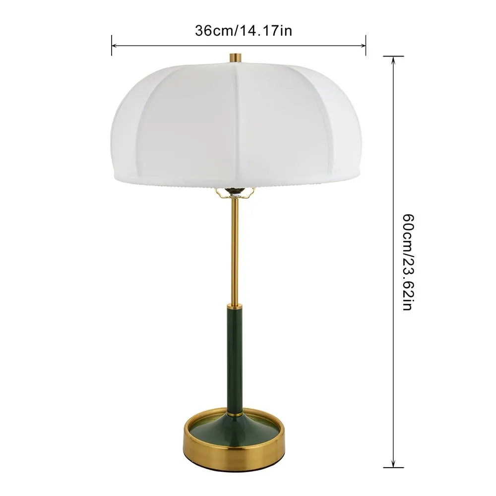 Mid-Century Modern Fabric Table Lamp Pleated Bedside Desk Light