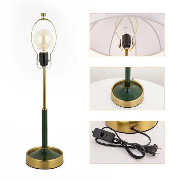 Mid-Century Modern Fabric Table Lamp Pleated Bedside Desk Light