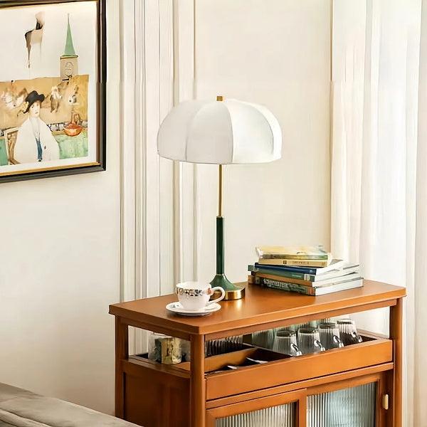 Mid-Century Modern Fabric Table Lamp Pleated Bedside Desk Light