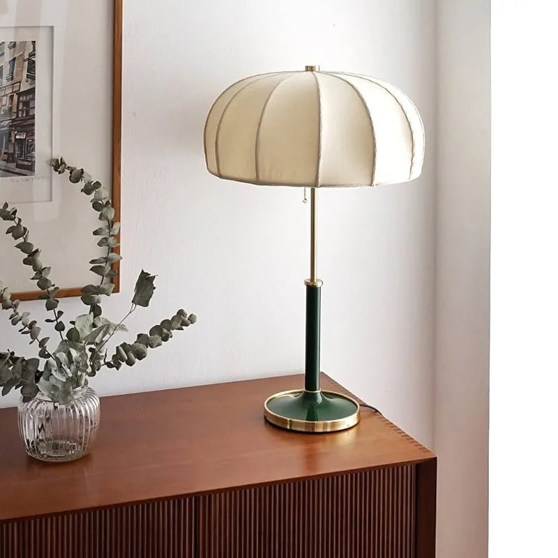 Mid-Century Modern Fabric Table Lamp Pleated Bedside Desk Light Secondary image