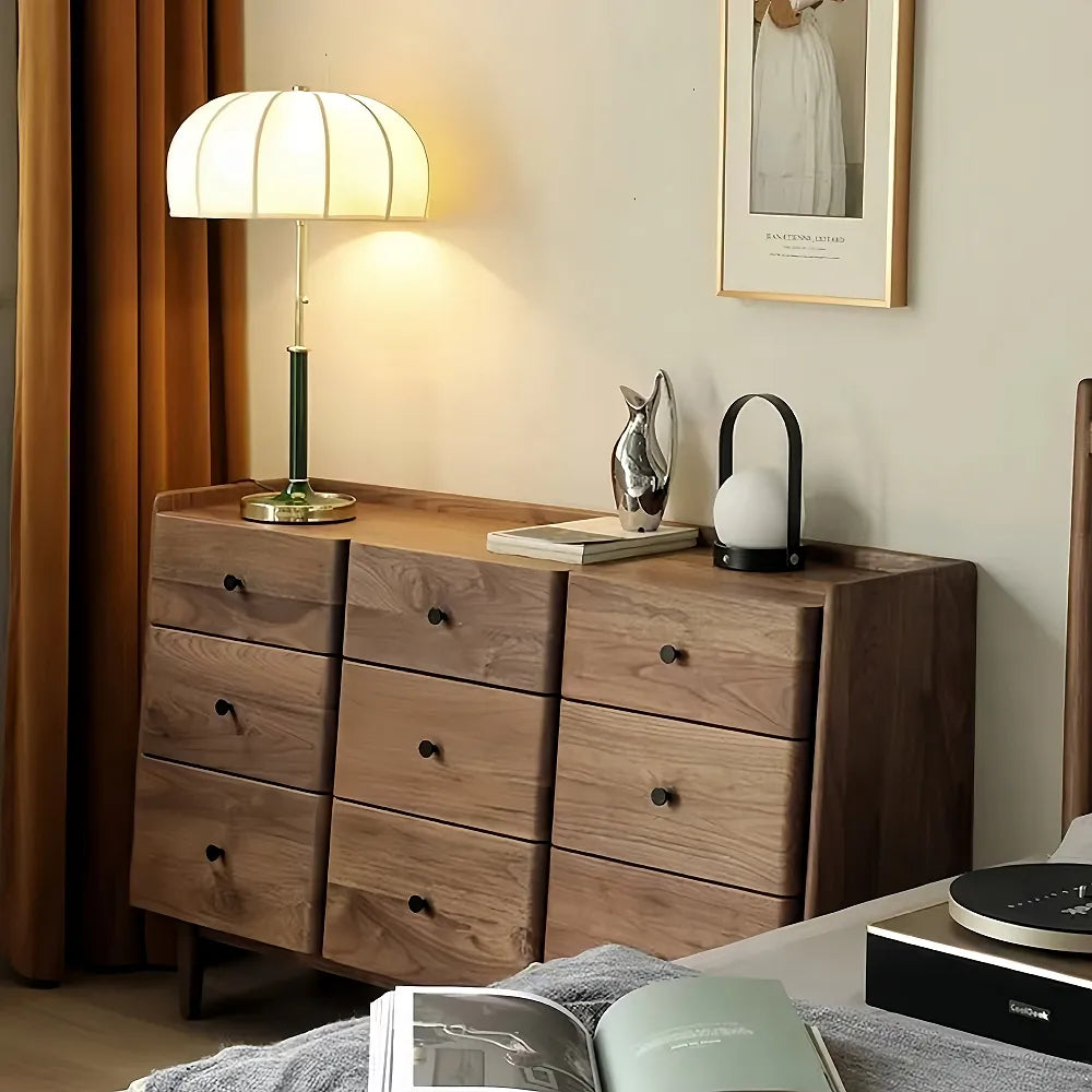 Mid-Century Modern Fabric Table Lamp Pleated Bedside Desk Light