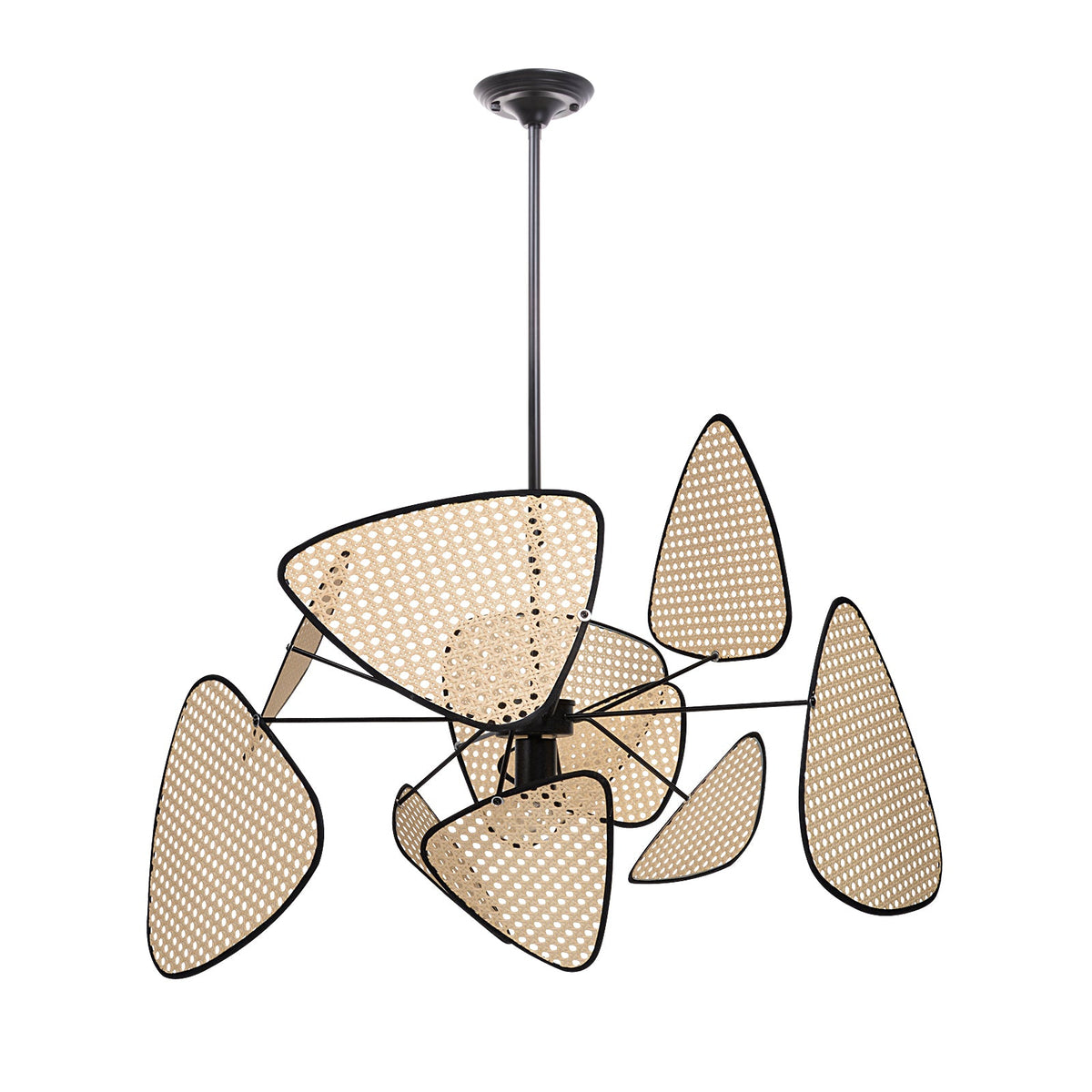 Modern Rattan Pendant Light Multi-Leaf Woven Chandelier