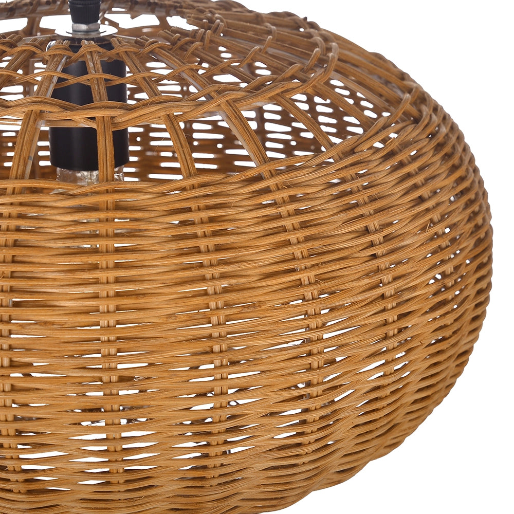 Commercial Rattan Pendant Light Wabi-Sabi Cafe & Restaurant Chandelier