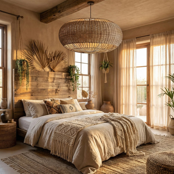 Commercial Rattan Pendant Light Wabi-Sabi Cafe & Restaurant Chandelier