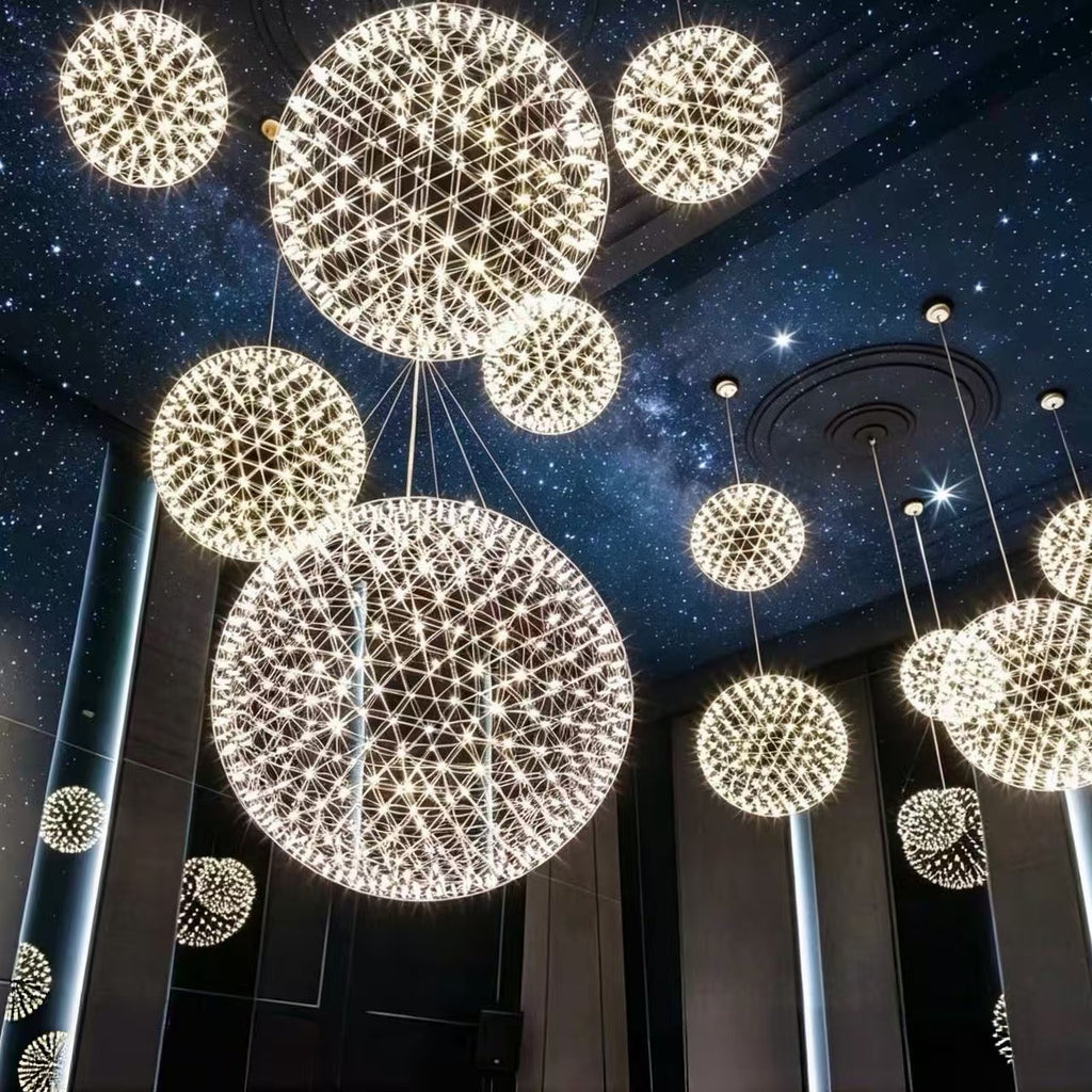 Stainless Steel LED Firework Pendant Light Raimond-Style Chandelier