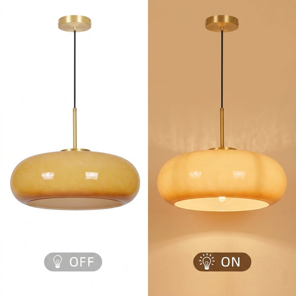 Yellow Glass Kitchen Island Chandelier Nordic Minimalist Pendant