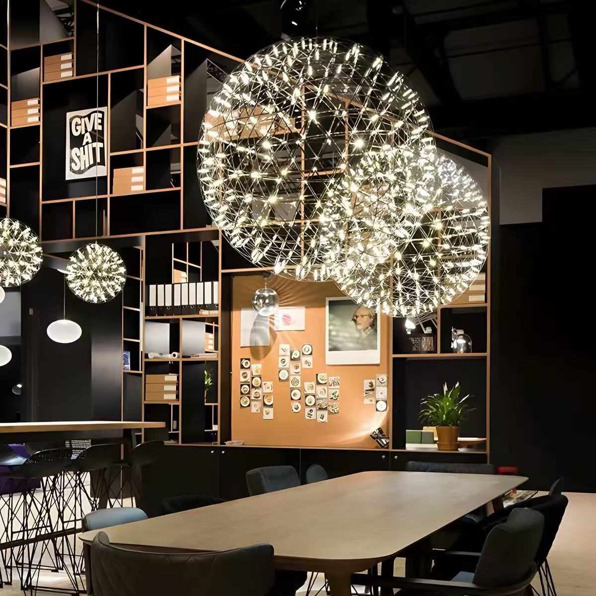 Stainless Steel LED Firework Pendant Light Raimond-Style Chandelier