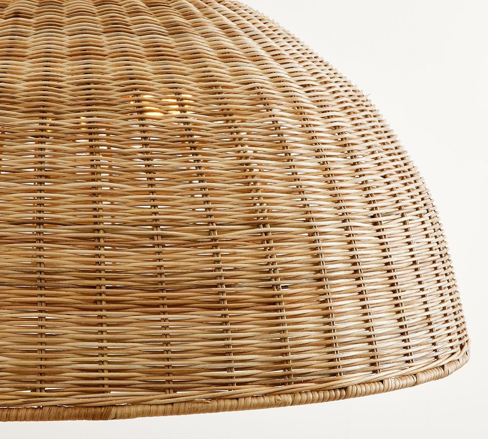 Extra Large Rattan Dome Pendant Oversized Coastal Wicker Chandelier