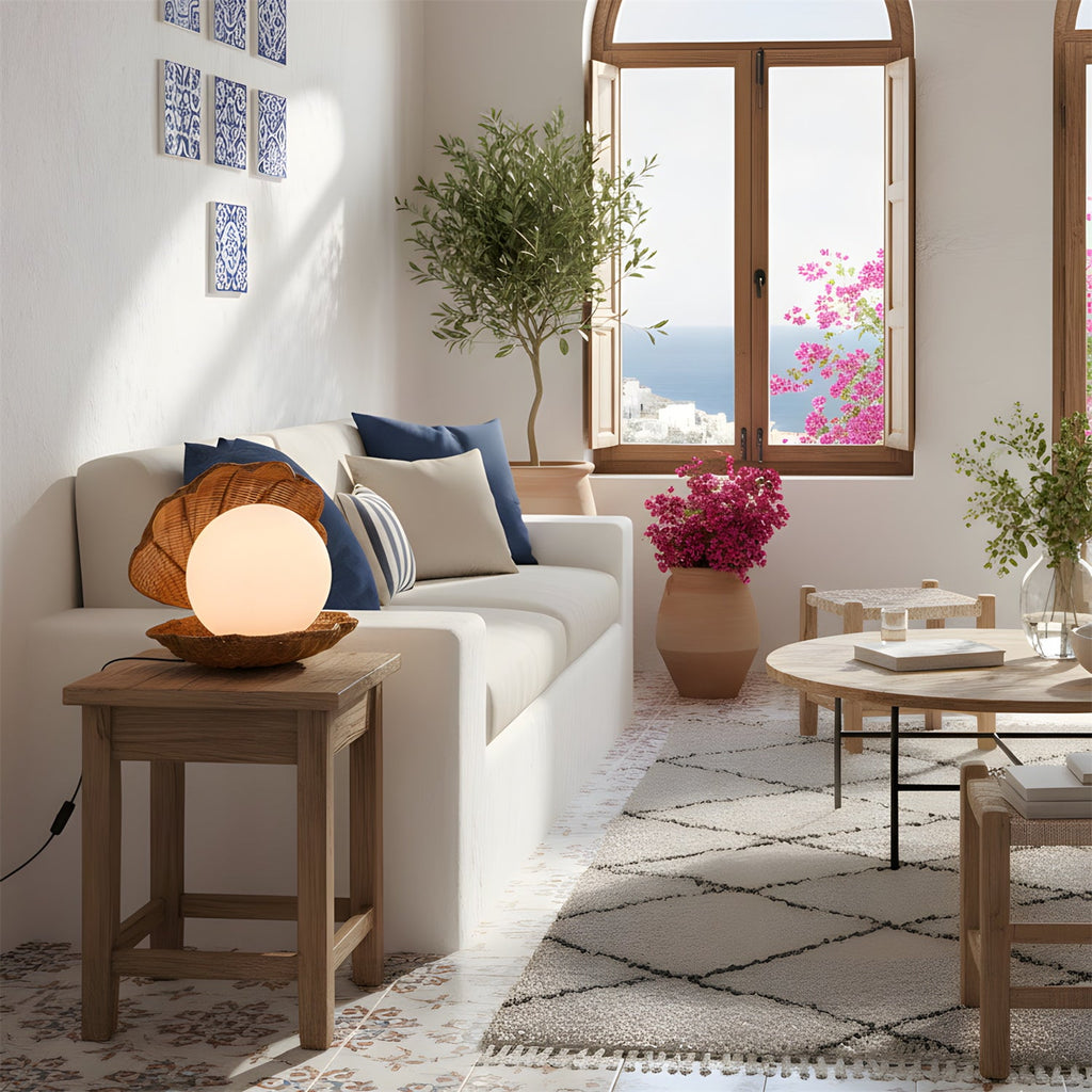 Iris Clam Shell Table Lamp Coastal Seashell Bedside Light