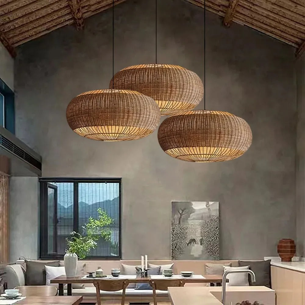 Commercial Rattan Pendant Light Wabi-Sabi Cafe & Restaurant Chandelier Secondary image