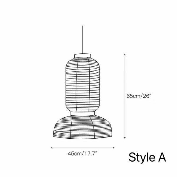 Formakami JH5 Paper Pendant Light Japandi Lantern Chandelier