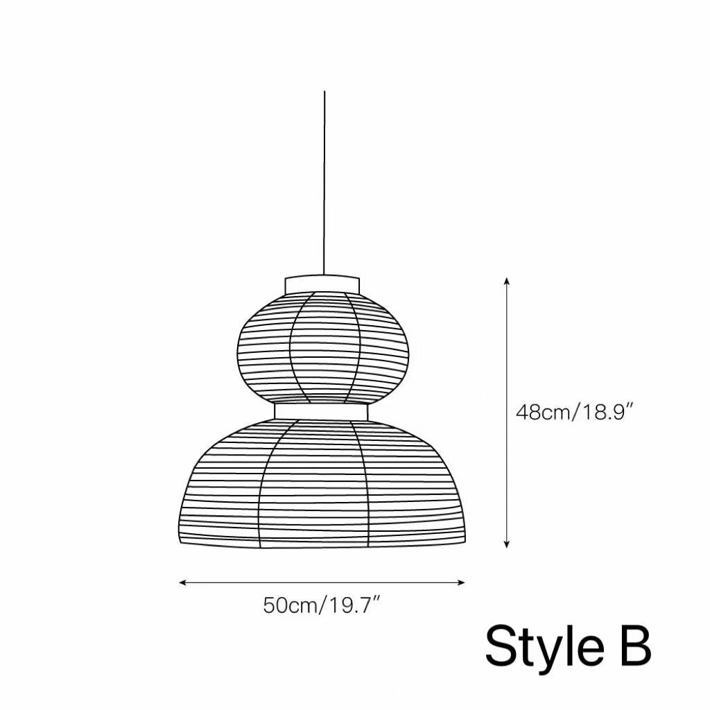 Formakami JH5 Paper Pendant Light Japandi Lantern Chandelier